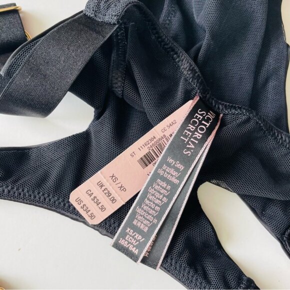 32C XS Victoria’s Secret black harness bra set - Picture 9 of 9